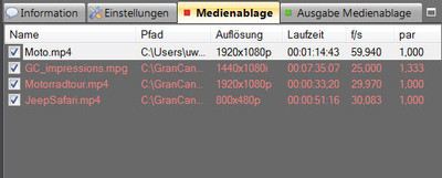 Screenshot Medienablage