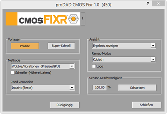 Screenshot proDAD CMOS Fixr 1.0